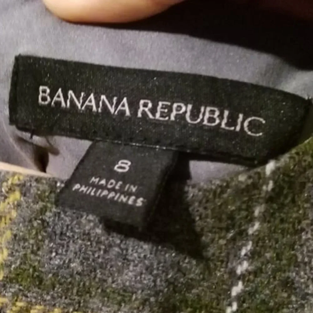 BANANA Republic Gray Checkered Classic Fit & Flare Dress 8 - Picture 3 of 6